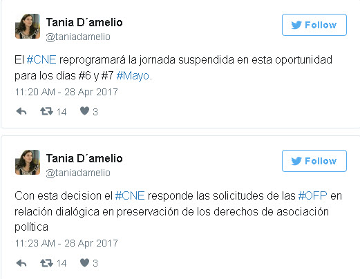 CNE reprograma validación de partidos de este fin de semana