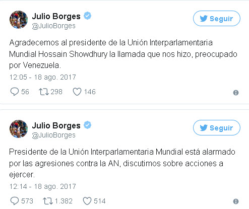 Unión Interparlamentaria Mundial alarmada por agresiones a la AN