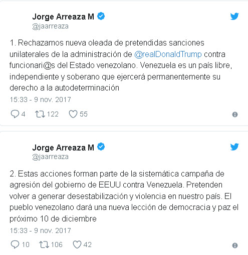 Arreaza: Sanciones son acciones absurdas