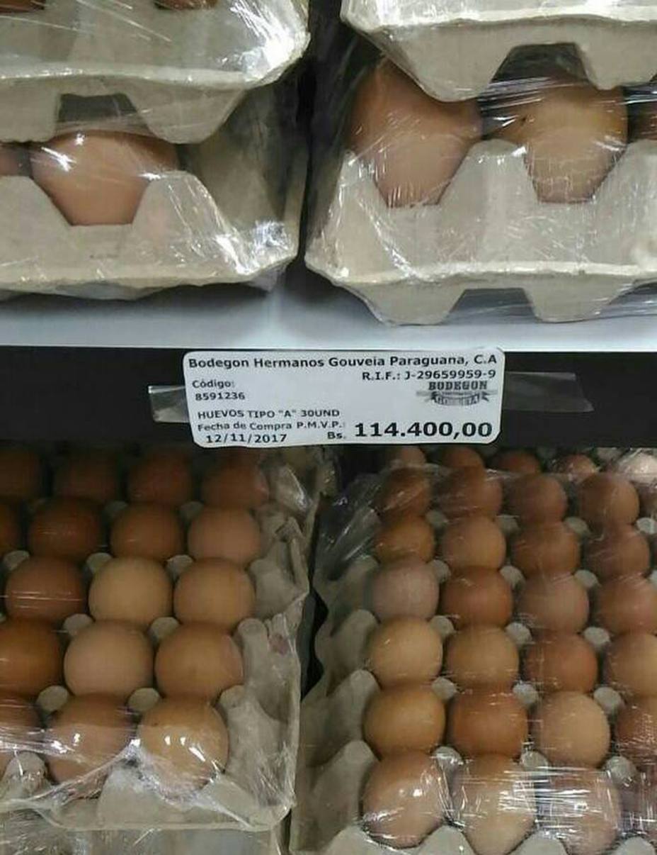 Precio del cartón de huevos alcanzó los 114.000 bolívares