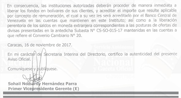 BCV devolverá con intereses bolívares de subasta 15 del Dicom