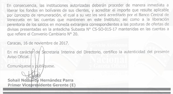 BCV devolverá con intereses bolívares de subasta 15 del Dicom