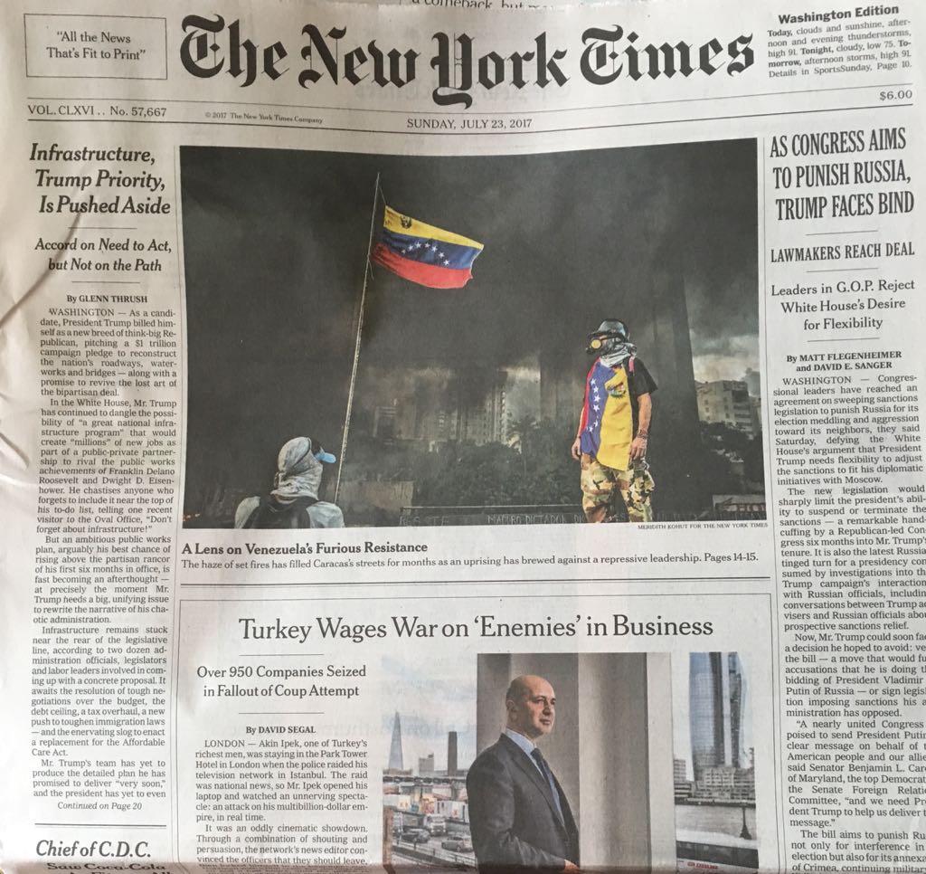 Las publicaciones donde Venezuela fue portada en 2017