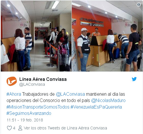 Conviasa: Trabajadores mantienen al día las operaciones