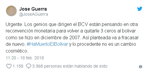 Guerra: El BCV planea otra reconversión monetaria