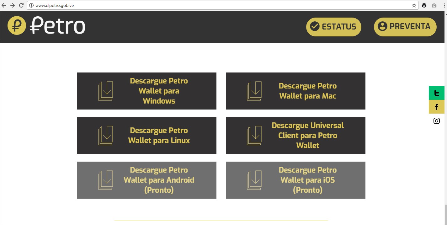 Billetera del petro ya está disponible para Windows, Mac y Linux
