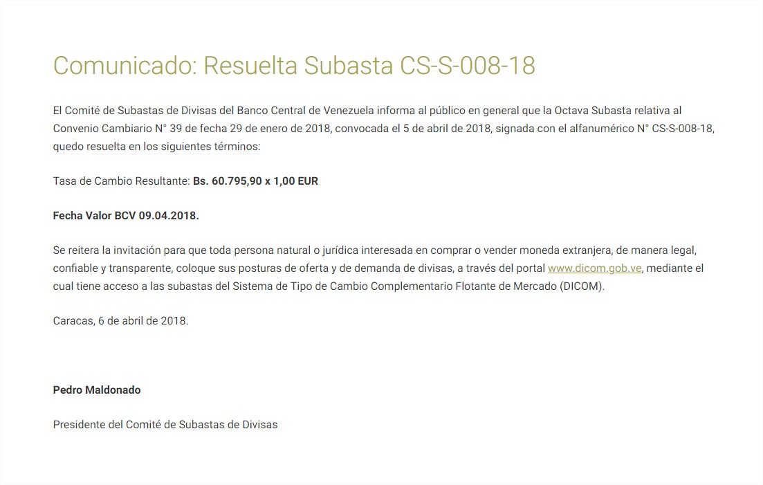 Tasa Dicom se ubica en Bs 49.500 por dólar