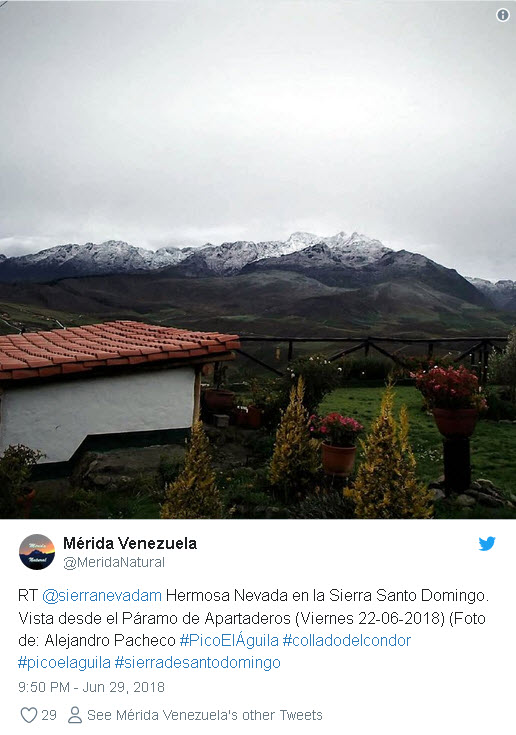 Reportan nevadas en páramos merideños