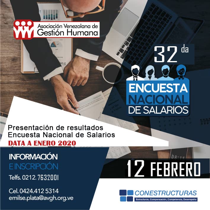 AVGH presentará la edición 32 de la Encuesta Nacional de Salarios