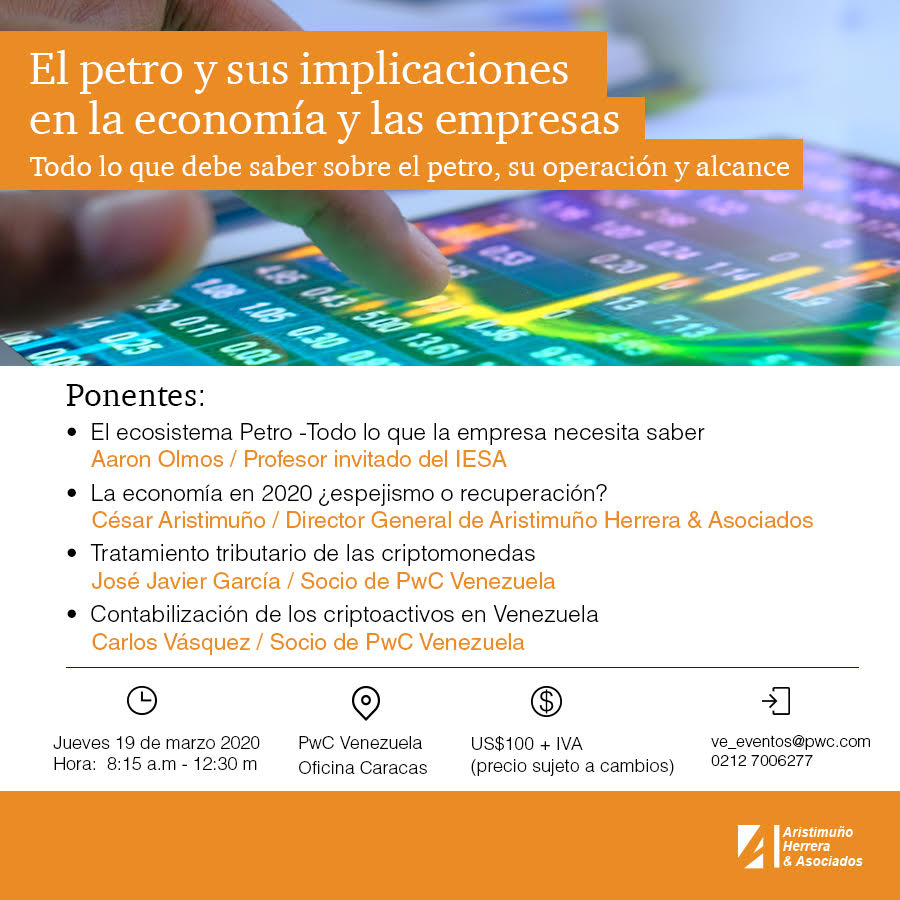 Evento | Expertos analizarán el 19 de marzo las implicaciones del Petro en la economía y las empresas