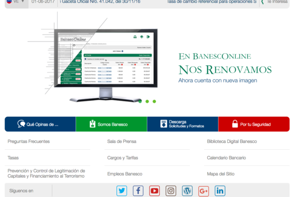 Banesco aumentó límites diarios para operaciones en Banesconline