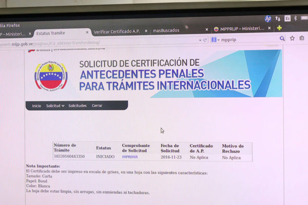 Reactivan sistema para solicitar antecedentes penales