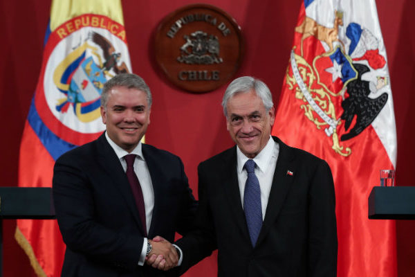 Crisis venezolana y cumbre Prosur marcan reunión entre Piñera y Duque