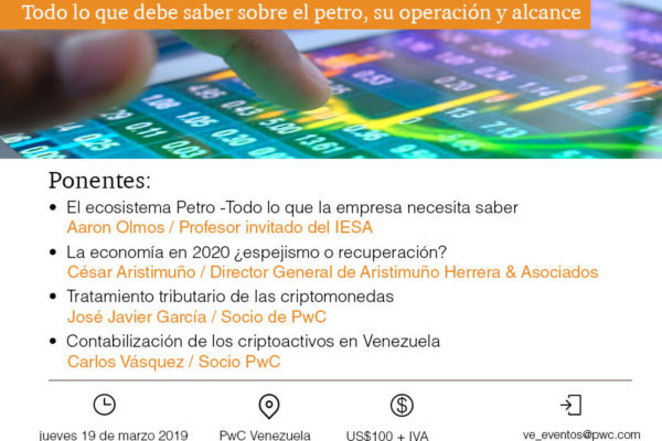 Evento | Expertos analizarán el 19 de marzo las implicaciones del Petro en la economía y las empresas