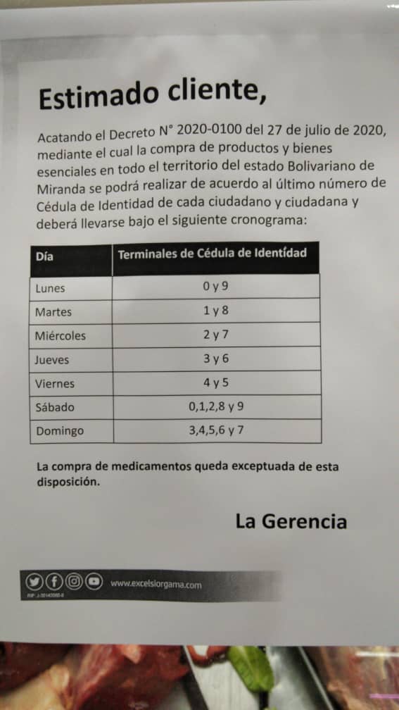 Compras por terminal de cédula en Chacao solo aplicarán para cadenas de supermercados