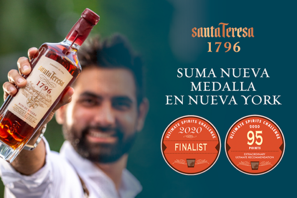 Ron Santa Teresa 1796 recibe cuarta medalla de 2020 en Ultimate Spirits Challenge