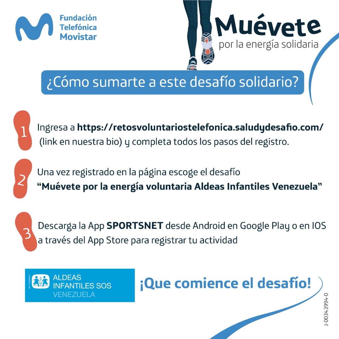 Fundación Telefónica Movistar invita a sumar kilómetros solidarios por Aldeas Infantiles SOS Venezuela