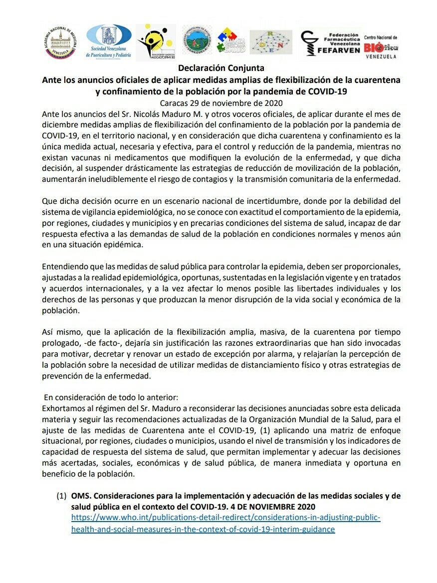 Instituciones científicas temen escalada de contagios y plantean flexibilización sectorizada