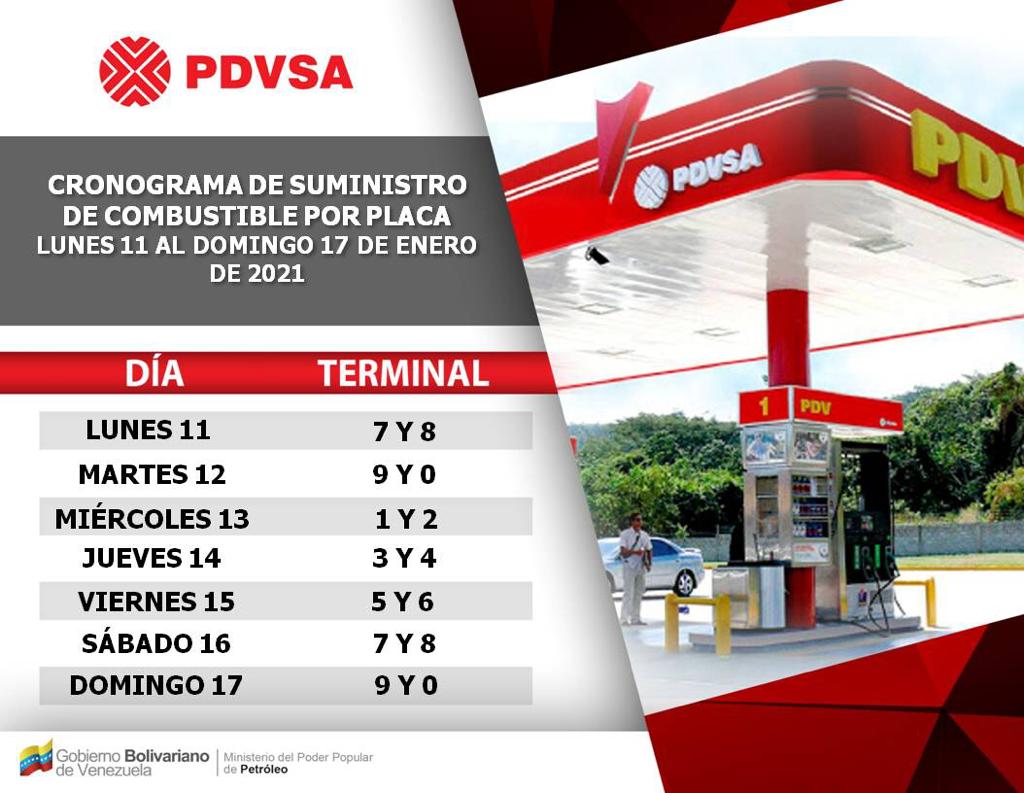 Este es el calendario del &#8216;pico y placa&#8217; para la venta de gasolina hasta el #17Ene