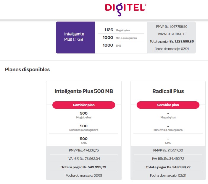 Conozca las nuevas tarifas de los planes que ofrece Digitel