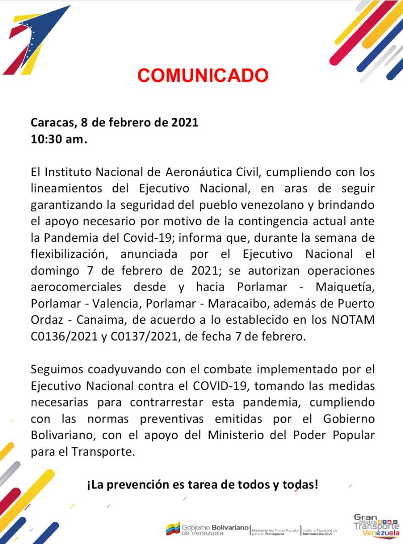 Estos son los vuelos nacionales habilitados por el INAC para el período de flexibilización