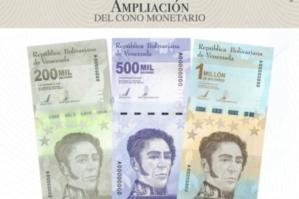 BCV: nuevos billetes de 200.000, 500.000 y 1 millón de bolívares circularán paulatinamente desde el #8Mar