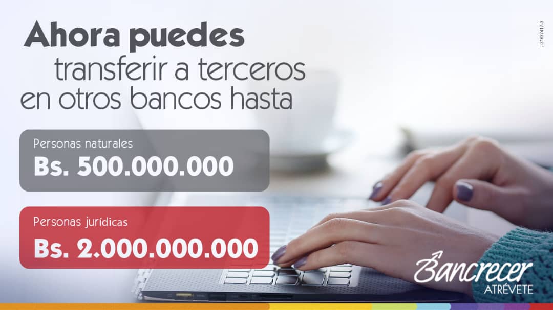 Bancrecer incrementó sus montos máximos diarios para transferir a otros bancos (+detalles)