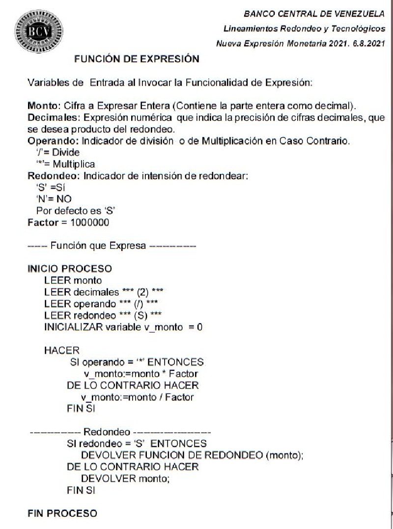 Redondeo, algoritmo y ¿posible aumento salarial?: estos son los lineamientos del BCV para la reconversión monetaria