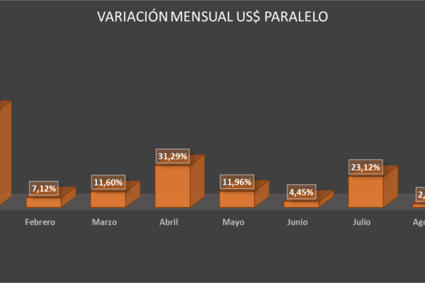 Dólar paralelo apenas ha subido 0,33% en lo que va de septiembre (+ cierre)