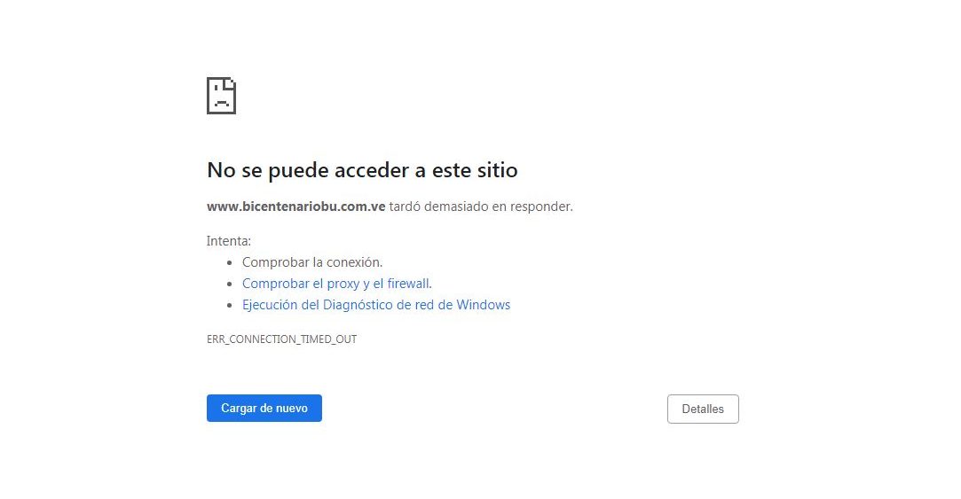 Plataforma del Banco Bicentenario se encuentra fuera de servicio