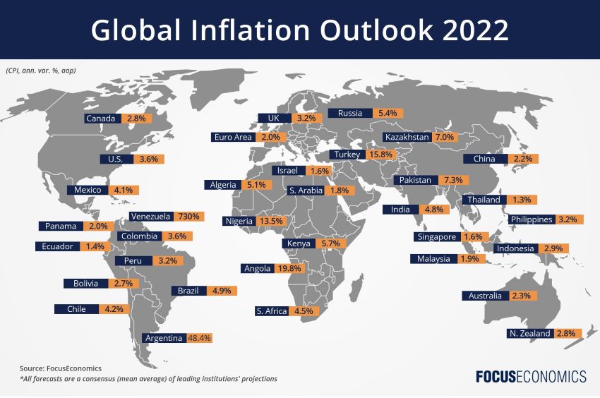 Consenso internacional proyecta aumento de 730% de la inflación venezolana en 2022