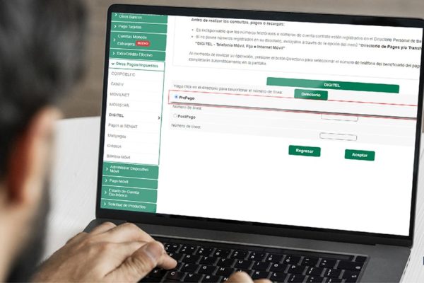 Banesco habilita la recarga en línea de los servicios prepagos de Digitel