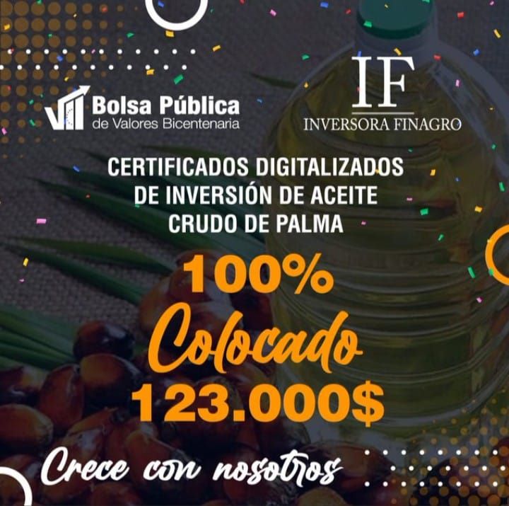 Finagro anunció exitosa colocación de US$123.000 en certificados digitales de inversión en aceite de palma