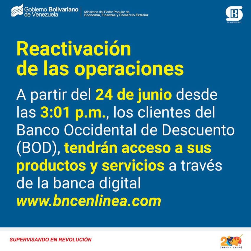 #Cronograma | Sudeban supervisa proceso de migración de clientes y operaciones del BOD al BNC