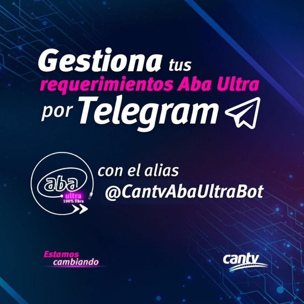 Estos son los pasos para gestionar los requerimientos de Aba Ultra de CANTV en Telegram