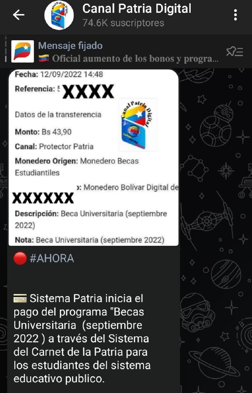 Comienza el pago del programa «Beca Universitaria» por el sistema Patria (+monto)