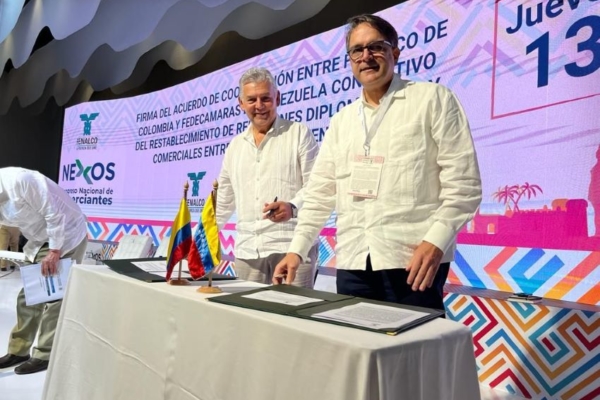 Fedecámaras y gremio del comercio colombiano firman acuerdo para incentivar nuevo modelo de intercambio