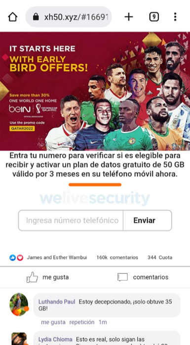 #Atención | Alertan sobre estafa digital según la cual FIFA ofrece 50GB gratis para ver el Mundial de Qatar