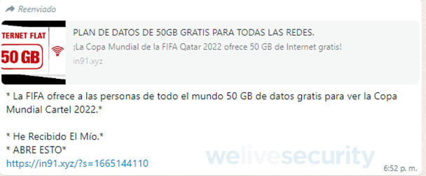 #Atención | Alertan sobre estafa digital según la cual FIFA ofrece 50GB gratis para ver el Mundial de Qatar