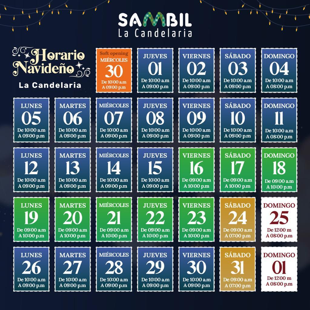 Conozca cuál será el horario navideño del Sambil La Candelaria