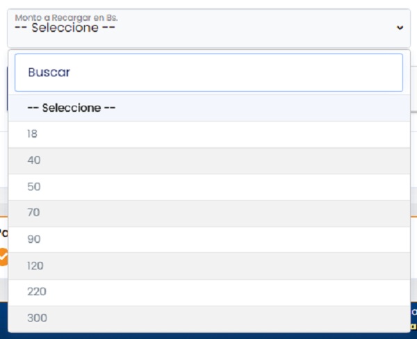 Monto prepago de recarga Movista
