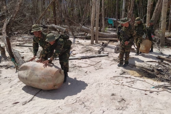Fanb destruyó tres estructuras usadas para la minería ilegal en Amazonas