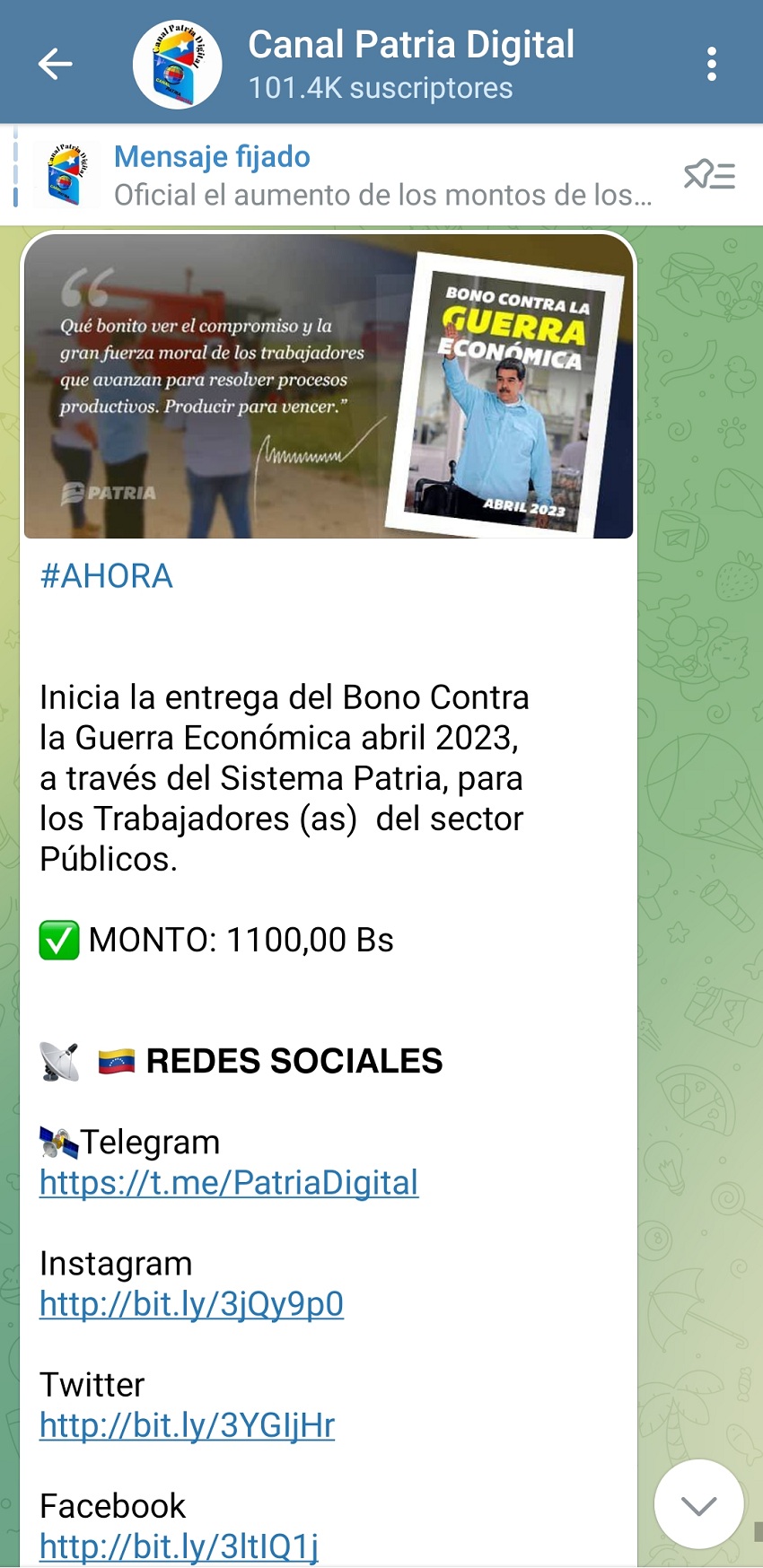 Más de US$40: Entregan el bono «Contra la Guerra Económica» a trabajadores públicos por el sistema Patria