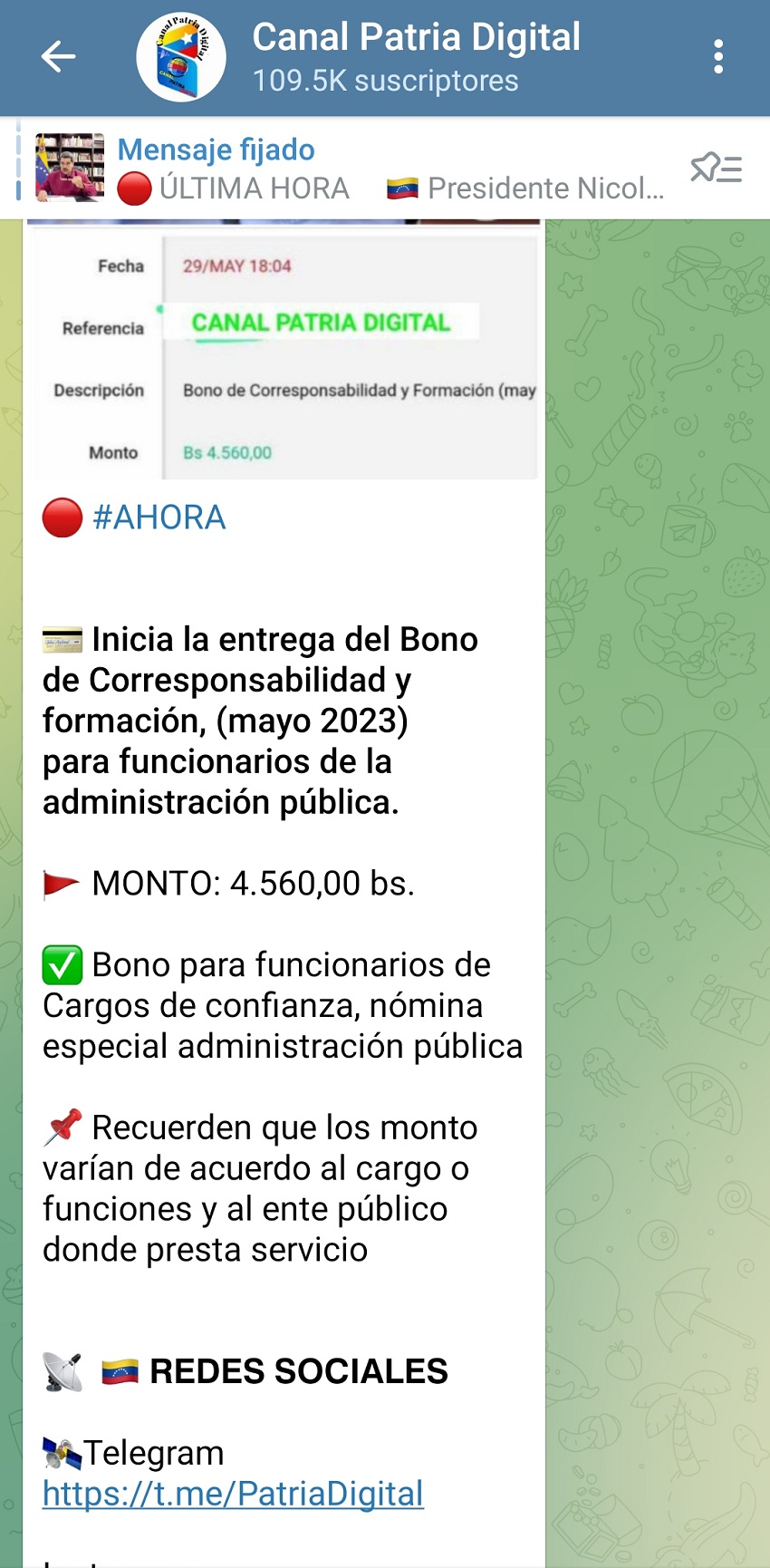 Más de US$170: Inició el pago del bono de «Corresponsabilidad y Formación» de mayo por el sistema Patria