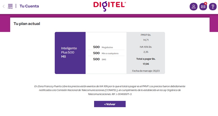 Digitel ajustó las tarifas de los planes de telefonía móvil correspondientes al mes de mayo