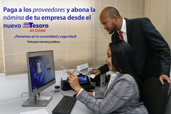 Pago de nóminas y proveedores se pueden hacer de inmediato en la web del Banco del Tesoro