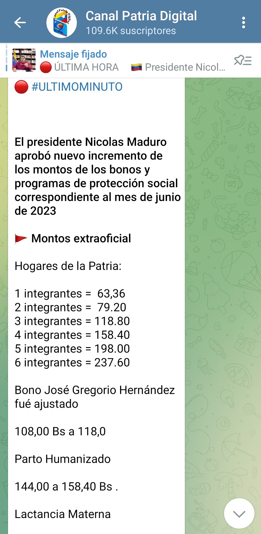 #Atentos: Estos serían los nuevos montos de junio de los bonos y programas sociales del sistema Patria