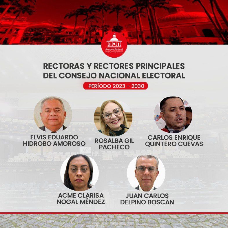 Nuevos rectores principales del CNE 