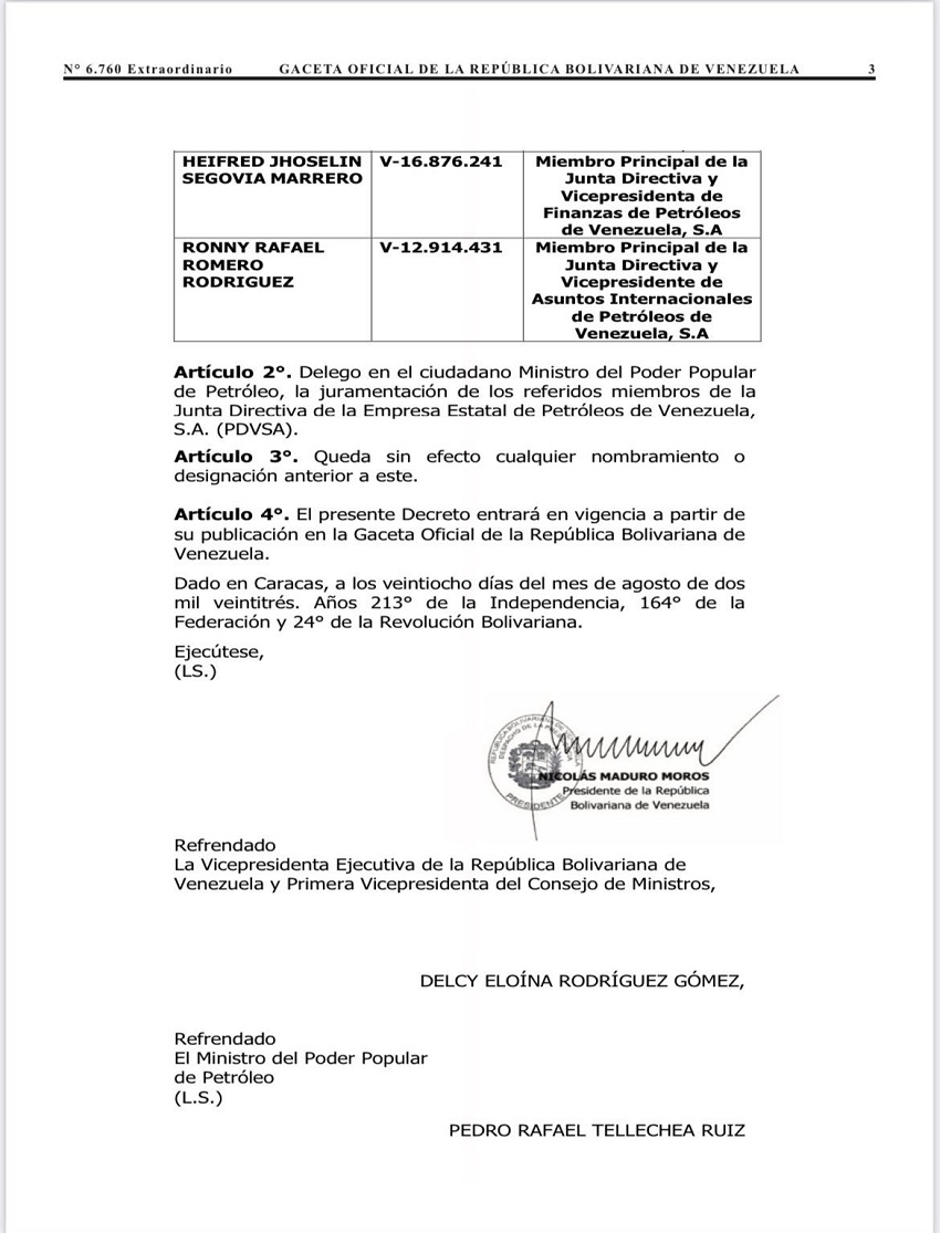 Pedro Tellechea es ratificado como presidente de PDVSA
