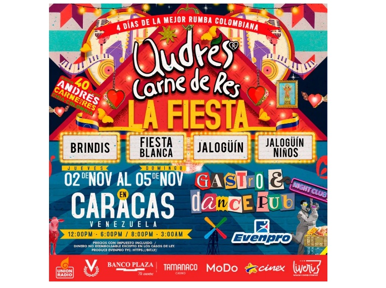  "Andrés Carne de Res" llegará a Caracas del #2Nov al #5Nov